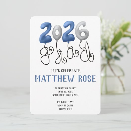 Balloon 2026 Grad Invitation 招待状 (スタンド正面)