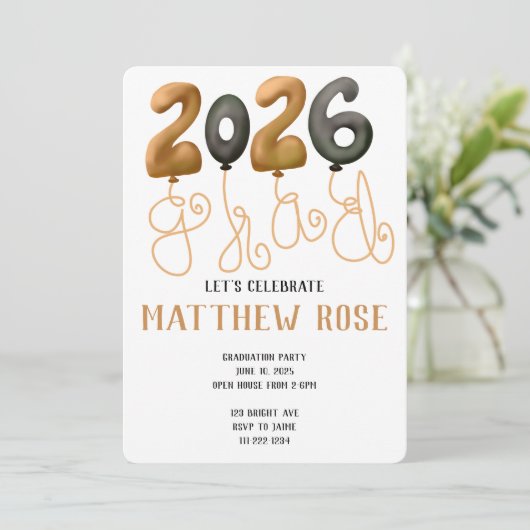 Balloon 2026 Grad Invitation 招待状 (スタンド正面)