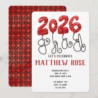 Balloon 2026 Grad Invitation 招待状