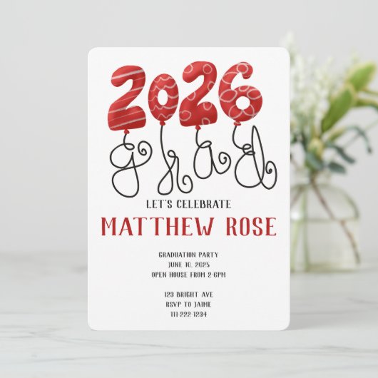 Balloon 2026 Grad Invitation 招待状 (スタンド正面)