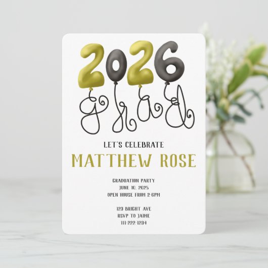 Balloon 2026 Grad Invitation 招待状 (スタンド正面)