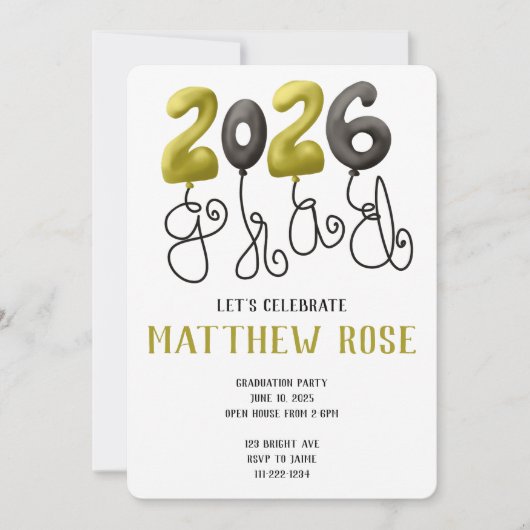 Balloon 2026 Grad Invitation 招待状 (正面)