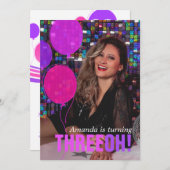 Balloon 30th THREEOH！フォト誕生日招待状 招待状 (正面/裏面)