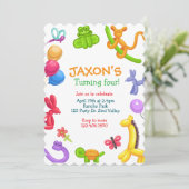 Balloon Animal Birthday Invitation, Balloon Twisti 招待状 (スタンド正面)