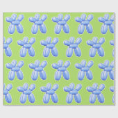 Balloon Animal Dog Blue       ラッピングペーパー (フラット)