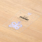 Balloon Animals Butterfly Kids Birthday Party アクリル招待状 (レイダウン)