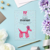 Balloon Animals Dog Kids Birthday Party Theme アクリル招待状 (インサイチュ (ウェディング))