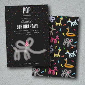 Balloon Animals Elephant Kids Birthday Party Theme 招待状