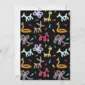 Balloon Animals Giraffe Kids Birthday Party Theme 招待状 (裏面)