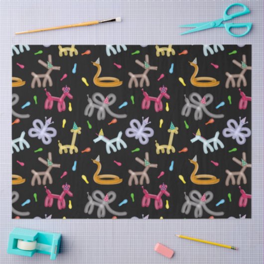 Balloon Animals Kids Party Theme 薄葉紙 (クラフト)