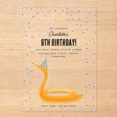 Balloon Animals Snake Kids Birthday Party Theme アクリル招待状 (正面)