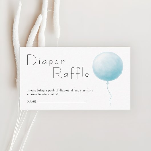 Balloon Baby Boy Shower Diaper Raffle Ticket エンクロージャーカード