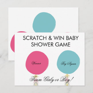 Balloon Baby Gender Reveal DIY Scratch Card 案内ポストカード