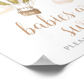 Balloon Baby Shower Sweet Favors Sign ポスター (角)