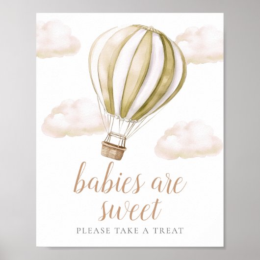 Balloon Baby Shower Sweet Favors Sign ポスター (正面)