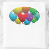 balloon_birthday_cardカスタマイズ_-r11e61ed9b9074290b 楕円形シール (バッグ)