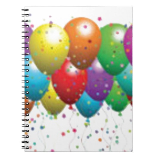balloon_birthday_card_カスタマイズ-r11e61ed9b9074290b ノートブック (正面)