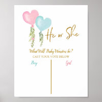 Balloon Boy or Girl Gender Reveal Voting Board