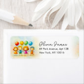  Balloon Buddies Bash Boy 1st Birthday ラベル (インサイチュ)