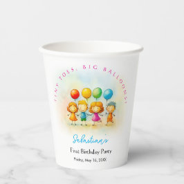 Balloon Buddies Bash Boy 1st Birthday Paper Party  紙コップ