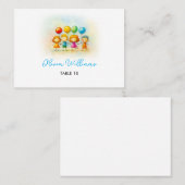 Balloon Buddies Bash Boy 1st Birthday Party Place  プレイスカード (正面/裏面)