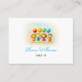 Balloon Buddies Bash Boy 1st Birthday Party Place  プレイスカード