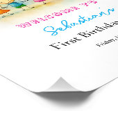 Balloon Buddies Bash Boy 1st Birthday Party Sign フォトプリント (角)