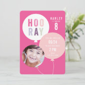 Balloon bunch kids photo birthday招待状 招待状 (スタンド正面)