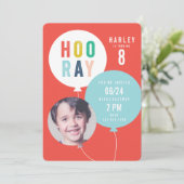 Balloon bunch kids photo birthday 招待状 (スタンド正面)