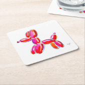 Balloon Dog スクエアペーパーコースター (アングル)