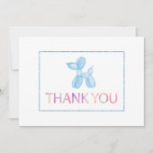 Balloon Dog Thank You Photo 子供へ Card 招待状 (正面)
