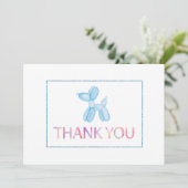 Balloon Dog Thank You Photo 子供へ Card 招待状 (スタンド正面)