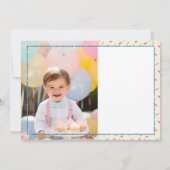 Balloon Dog Thank You Photo 子供へ Card 招待状 (裏面)