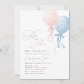 Balloon Gender Reveal 招待状 (正面)