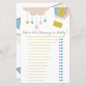 Balloon Guess誰、ママまたはパパの赤ちゃんシャワーゲーム (正面/裏面)