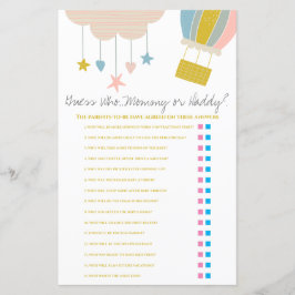 Balloon Guess誰、ママまたはパパの赤ちゃんシャワーゲーム