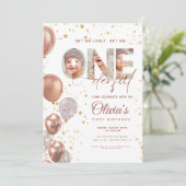 Balloon Is She Onederful 1st Birthday 3写真 招待状 (スタンド正面)