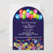 Balloon Kids Birthday Invitation 招待状 (正面)