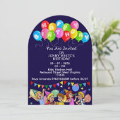 Balloon Kids Birthday Invitation 招待状 (スタンド正面)