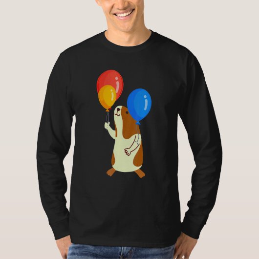 Balloon Pig Graphic Guinea Pig Owner Pet Cavy Anim Tシャツ (正面)