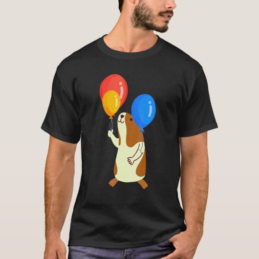 Balloon Pig Graphic Guinea Pig Owner Pet Cavy Anim Tシャツ (正面)