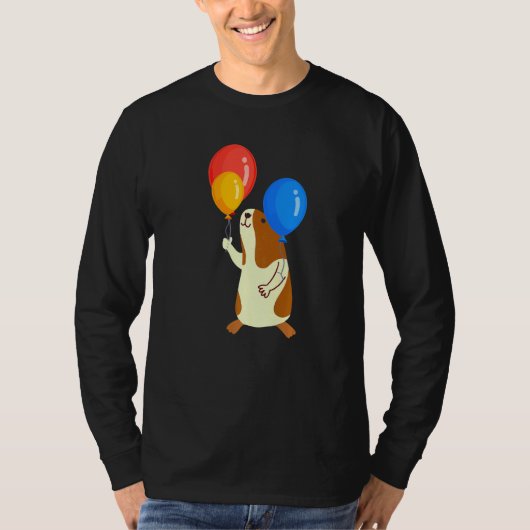 Balloon Pig Graphic Guinea Pig Owner Pet Cavy Anim Tシャツ (正面)