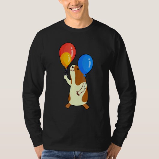 Balloon Pig Graphic Guinea Pig Owner Pet Cavy Anim Tシャツ (正面)