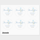 Balloon Soft Greenery Dusty Blue Boy Baby Shower ラウンドシール (シート)