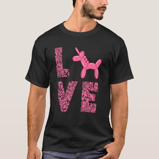 Balloon Twisting Unicorn Love Balloon Artist Ballo Tシャツ (正面)