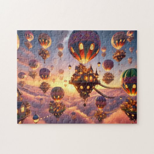 Balloon Village Whimsical Hot Air Balloon Homes ジグソーパズル (横)