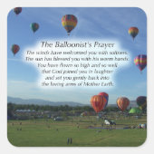 Balloonistの祈りの言葉のステッカー スクエアシール (正面)