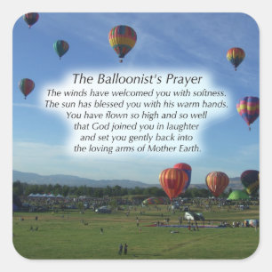 Balloonistの祈りの言葉のステッカー スクエアシール
