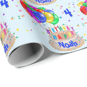 Balloonsカラフル Cake Boyの誕生日にNAMEを追加 ラッピングペーパー