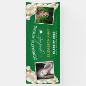 Balloons 2 Photos Green Congratulations Graduate 横断幕 (縦)